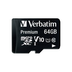 Verbatim Premium microSDXC 64GB - High-Speed Storage for Your Devices - Ultimate Performance & Reliability